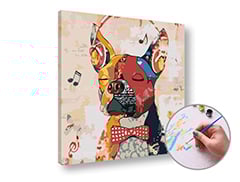 Maľovanie podľa čísel RELAXUJÚCI PES – nízka náročnosť | rôzne rozmery a možnosť rámovania