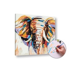 Maľovanie podľa čísel SLON– stredná náročnosť | rôzne rozmery a možnosť rámovania