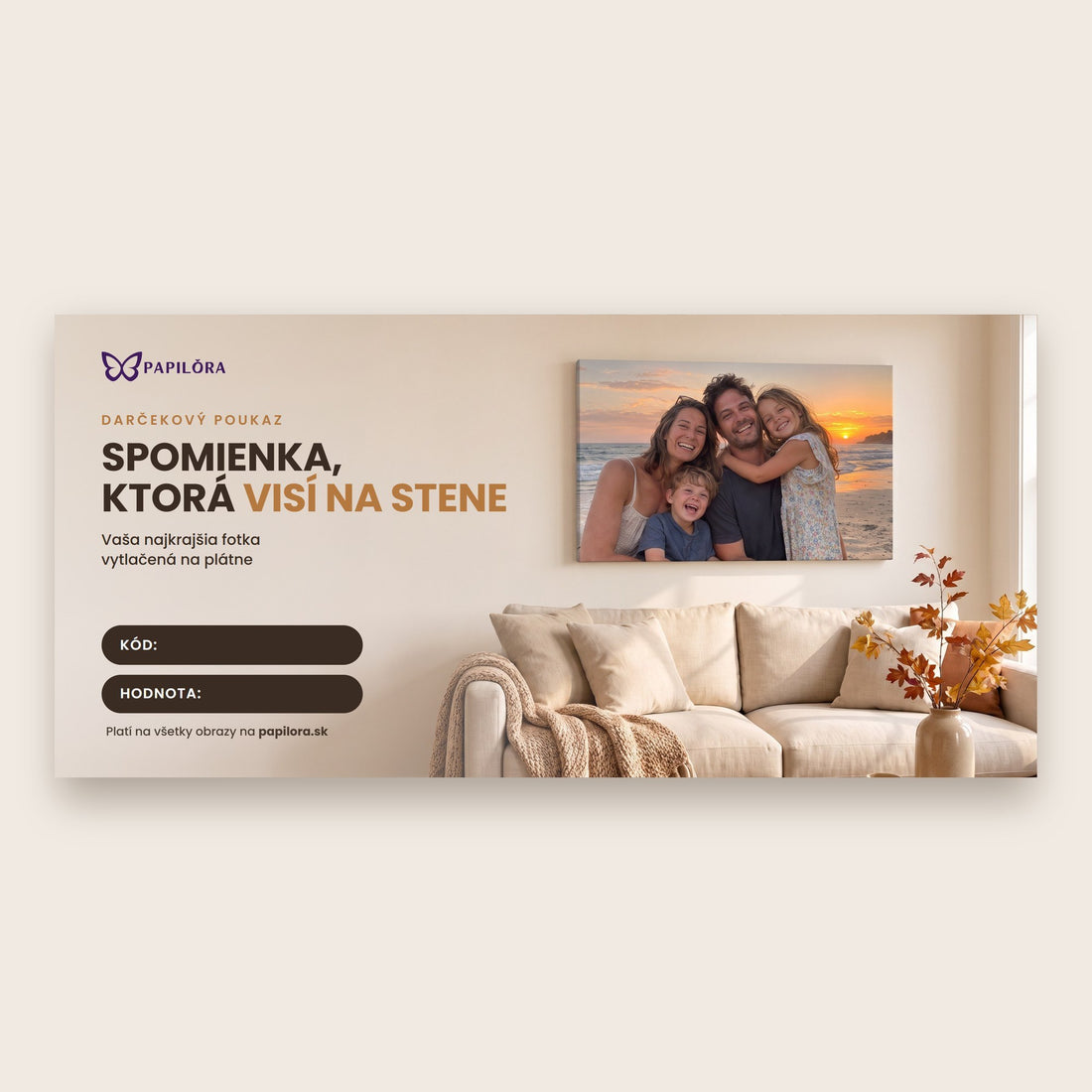 Darčekový poukaz na fotoobraz – fotka na plátne