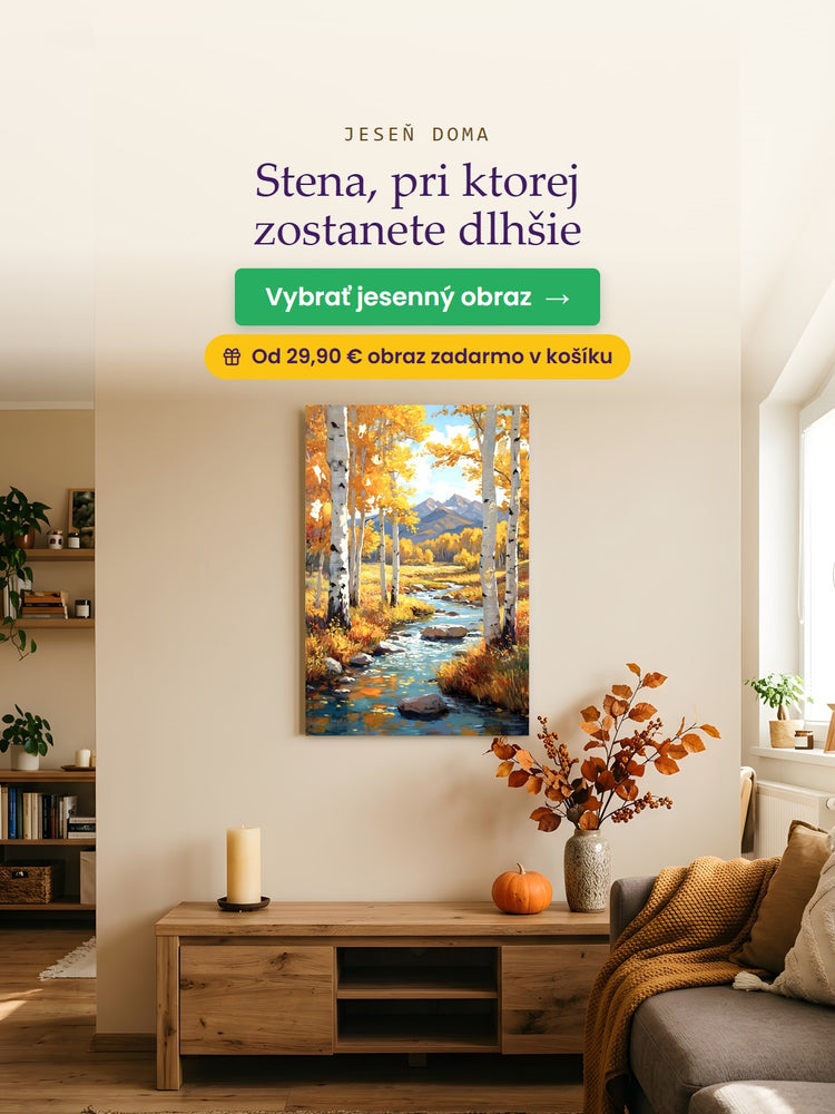 Jesenný obraz s brezami nad komodou – Papilora