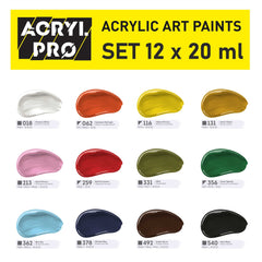 Coffret de peinture acrylique ACRYL PRO Kompozit 12 × 20 ml – image 2