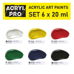 Coffret de peinture acrylique ACRYL PRO Kompozit 6 × 20 ml – image 2