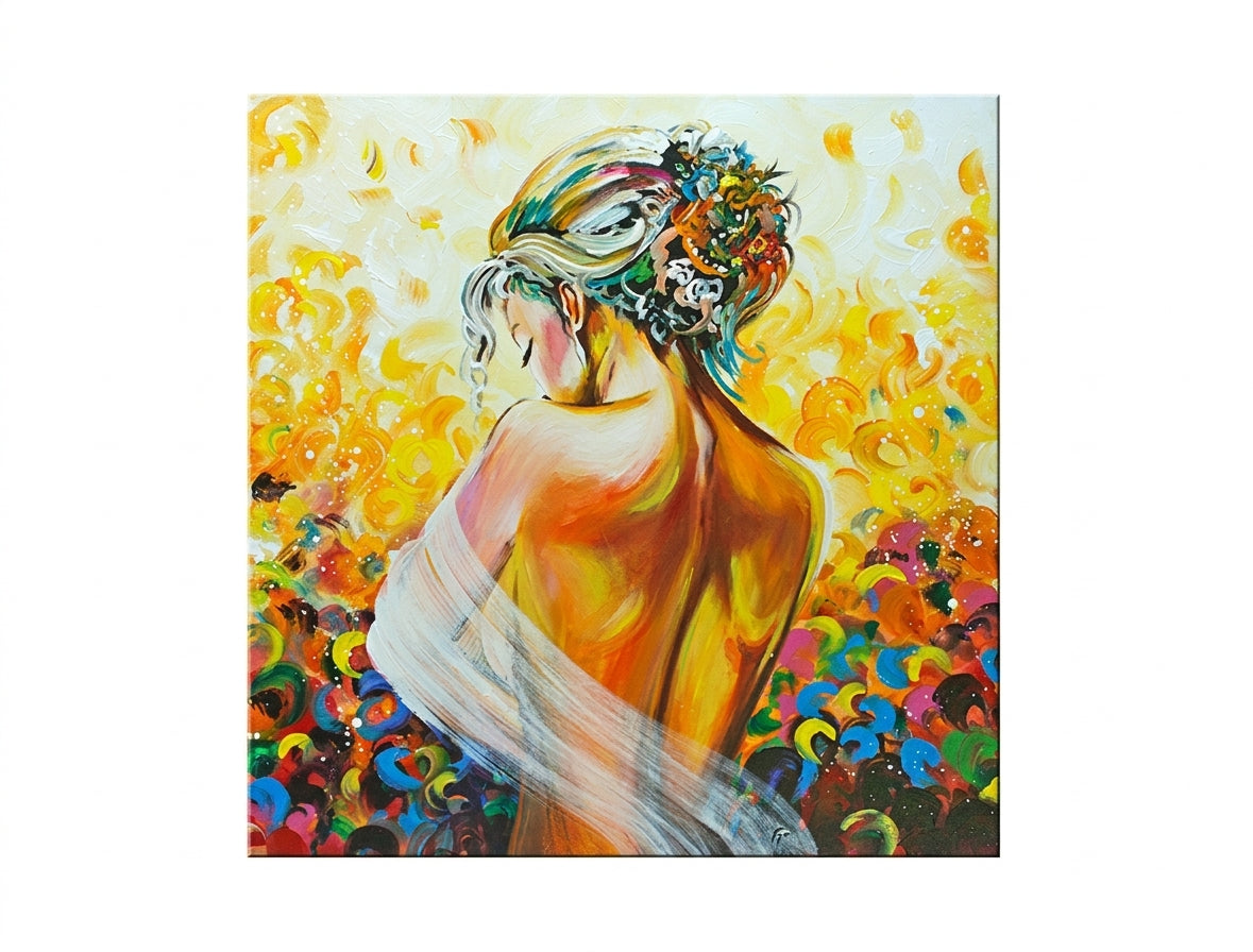 Maľovaný obraz na stenu DeLUXE - ŽENA 70 x 70 cm