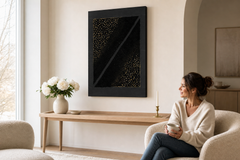 Maľovaný obraz na stenu ABSTRAKT 60x90 cm – ručne maľovaný obraz v elegantnom interiéri (Scandi cream) | wall mockup | premium canvas | Papilora.sk