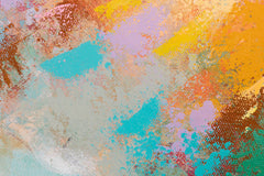 Pop art obraz na plátne s motívom slon, portrét, detský motív, ľudia v modro-oranžových odtieňoch, živá atmosféra, príroda, vhodný do detskej izby – produkt, pohľad 2