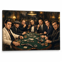 Obraz 7 mafiánov pri pokrovom stole – legendy mafiánskych filmov na plátne