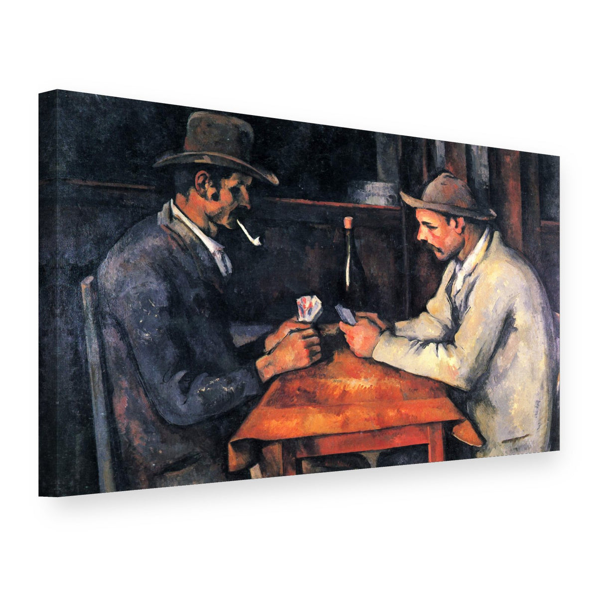 Obraz Hráči kariet – Paul Cézanne na plátne, 3D pohľad