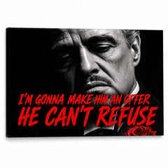 Obraz Krstný otec – Don Vito Corleone a citát I'm gonna make him an offer he can't refuse na plátne