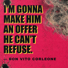 Detail pop art obrazu Krstný otec – citát I'm gonna make him an offer he can't refuse
