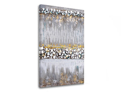 Industriálny obraz na plátne s motívom krajina v bielo-modrých odtieňoch, pokojná atmosféra, minimalizmus, vhodný do chodby | Obraz na plátne ABSTRAKT – produkt