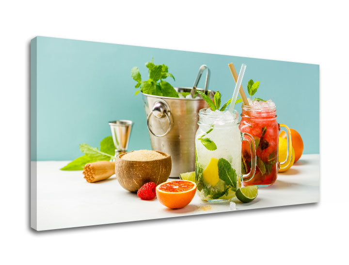 Obraz na plátne s motívom LETNÝ DRINK v zeleno-červených odtieňoch, vhodný do kuchyne | Obraz na stenu LETNÝ DRINK_069-11 – produkt