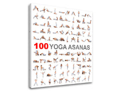Motivačný obraz na stenu 100 Yoga asanas | rôzne rozmery