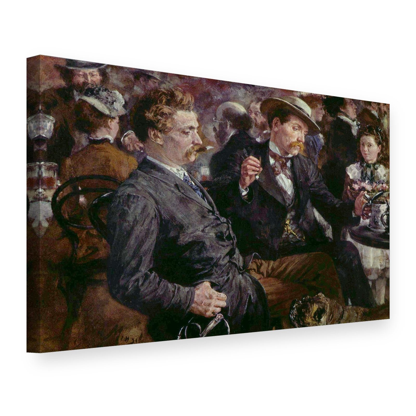 Obraz Na pivnej záhrade – Adolph Menzel na plátne, 3D pohľad