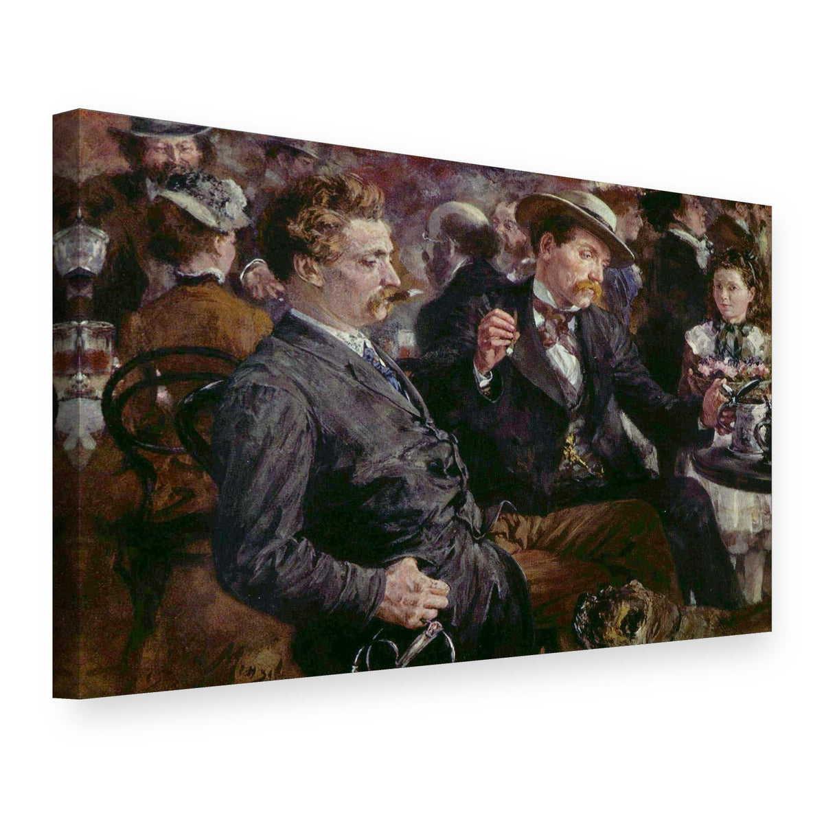 Obraz Na pivnej záhrade – Adolph Menzel na plátne, 3D pohľad