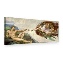 Obraz Stvorenie Adama – Michelangelo na plátne, 3D pohľad