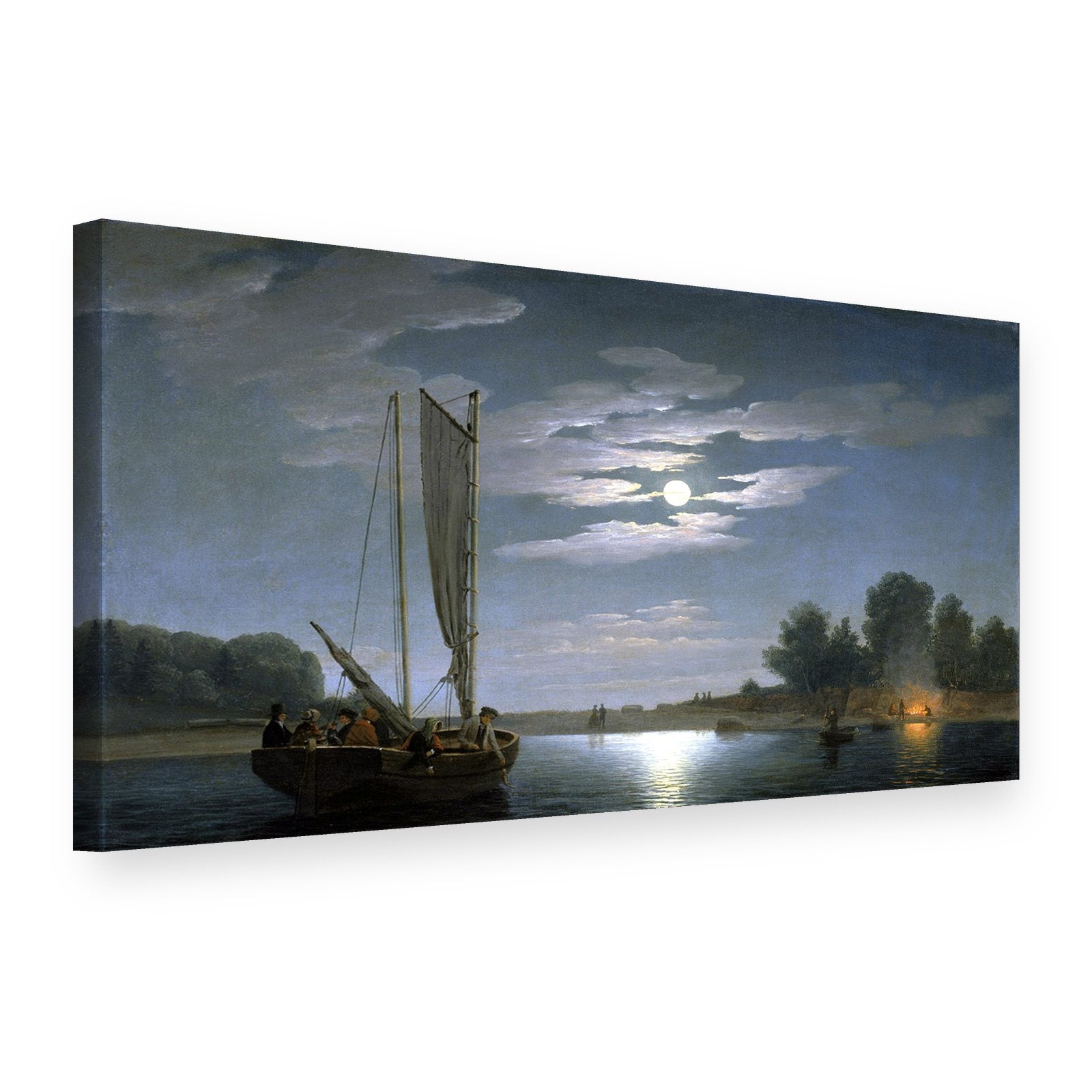 Obraz Rybári na mori – Fitz Henry Lane na plátne, 3D pohľad