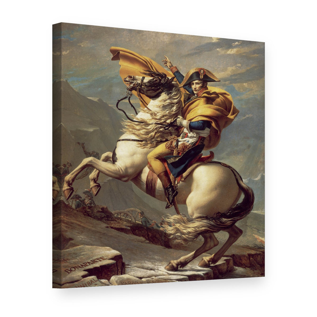 Obraz Napoleon prechádza cez Alpy – Jacques-Louis David na plátne, 3D pohľad