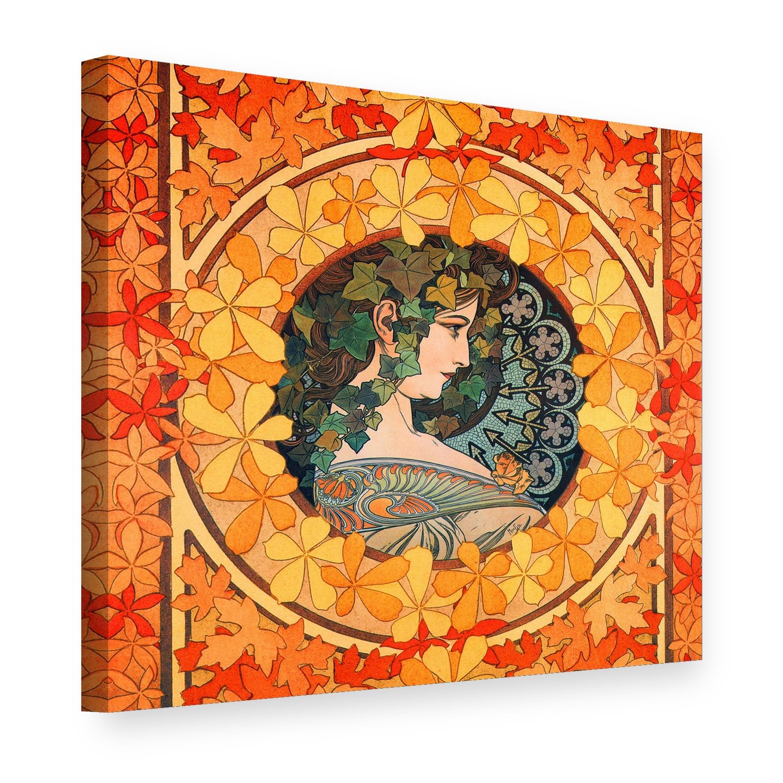 Obraz Jar – Alfons Mucha na plátne, 3D pohľad