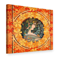 Obraz Jar – Alfons Mucha na plátne, 3D pohľad