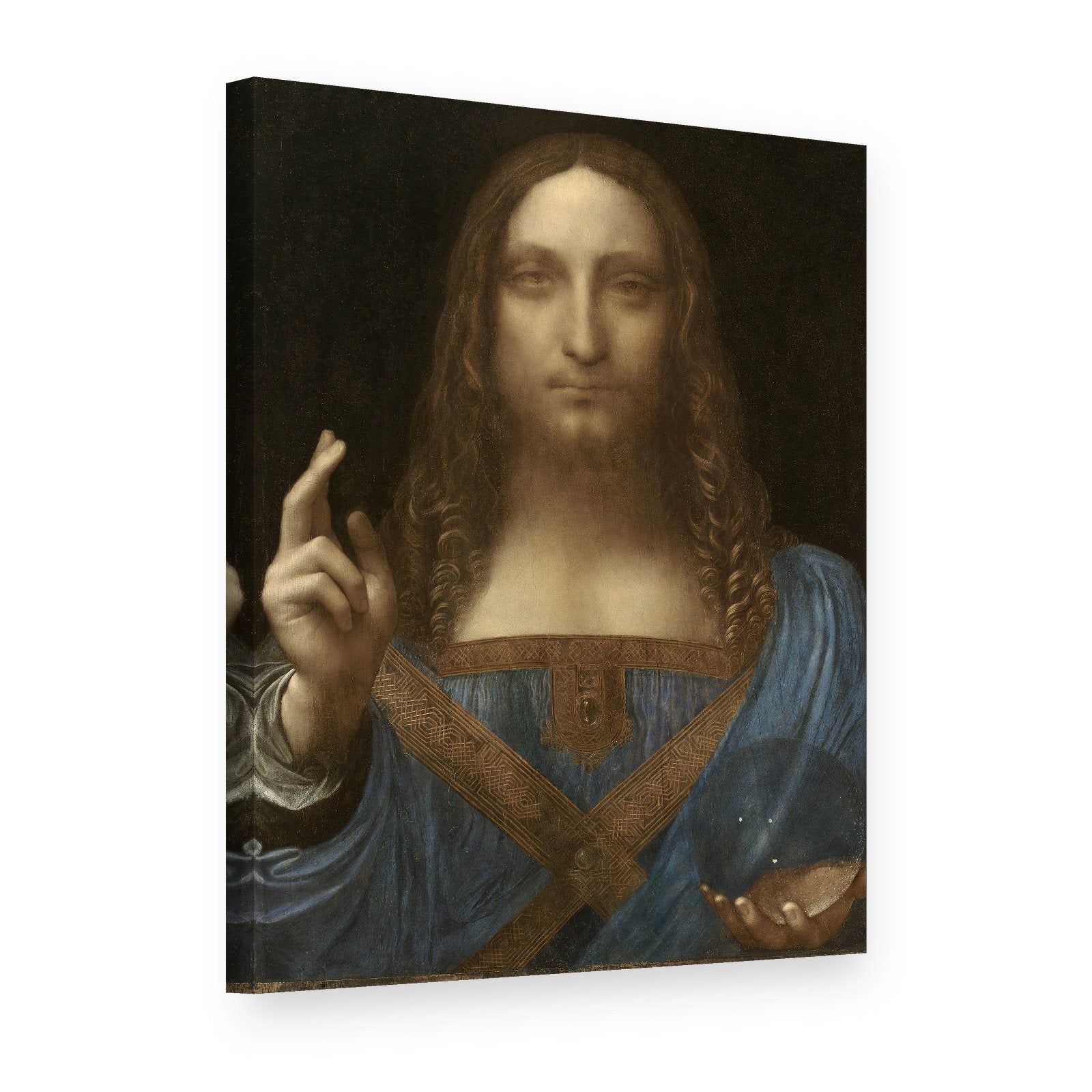 Obraz Salvator Mundi – Leonardo da Vinci na plátne, 3D pohľad