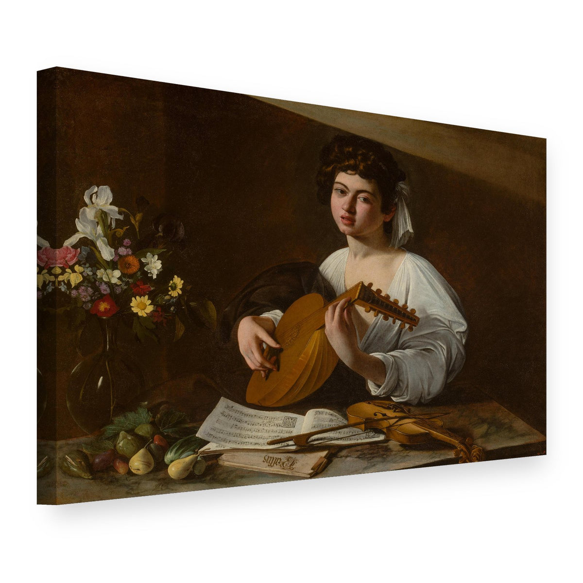 Obraz Lutnista – Caravaggio na plátne, 3D pohľad
