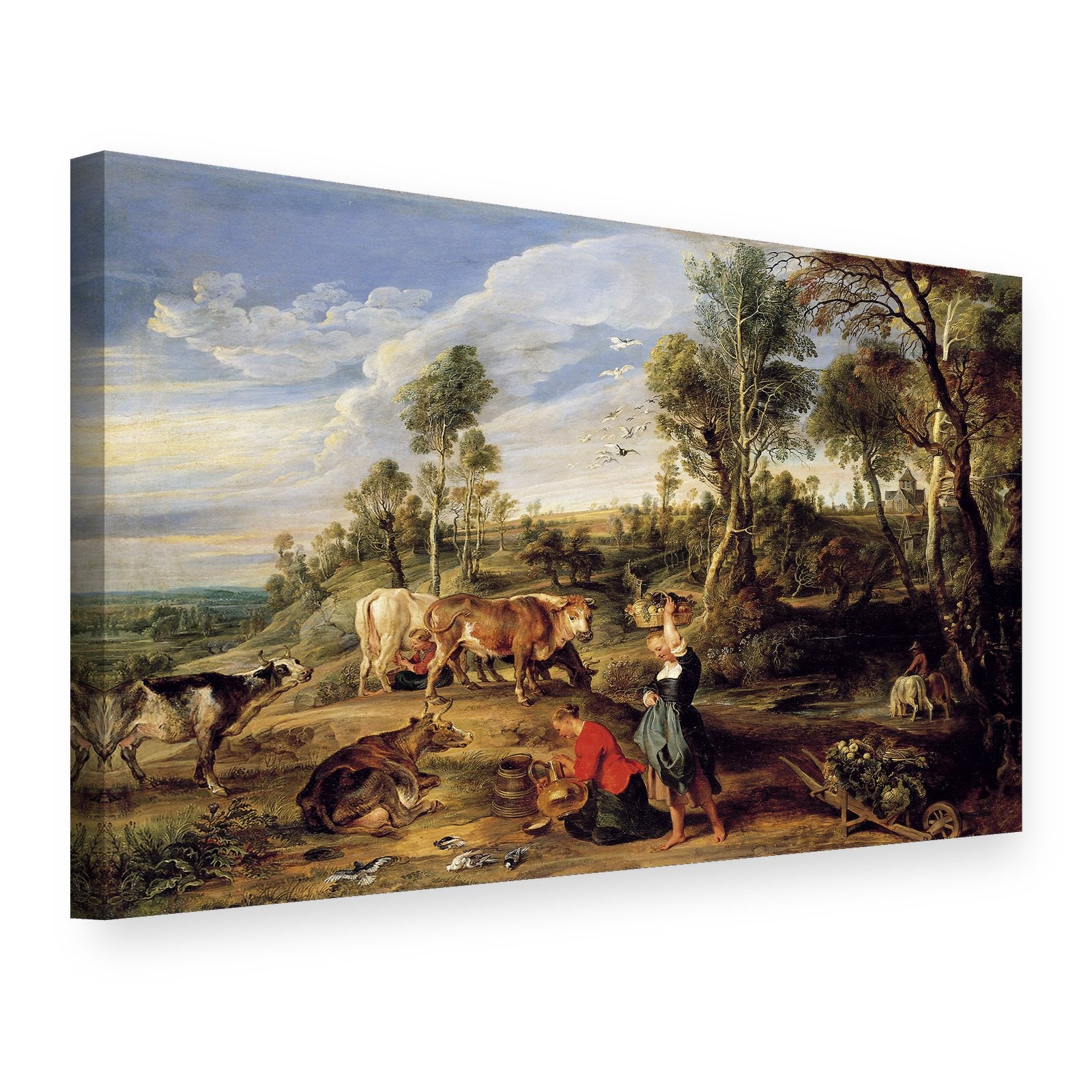 Obraz Dojičky s dobytkom v krajine – Peter Paul Rubens na plátne, 3D pohľad