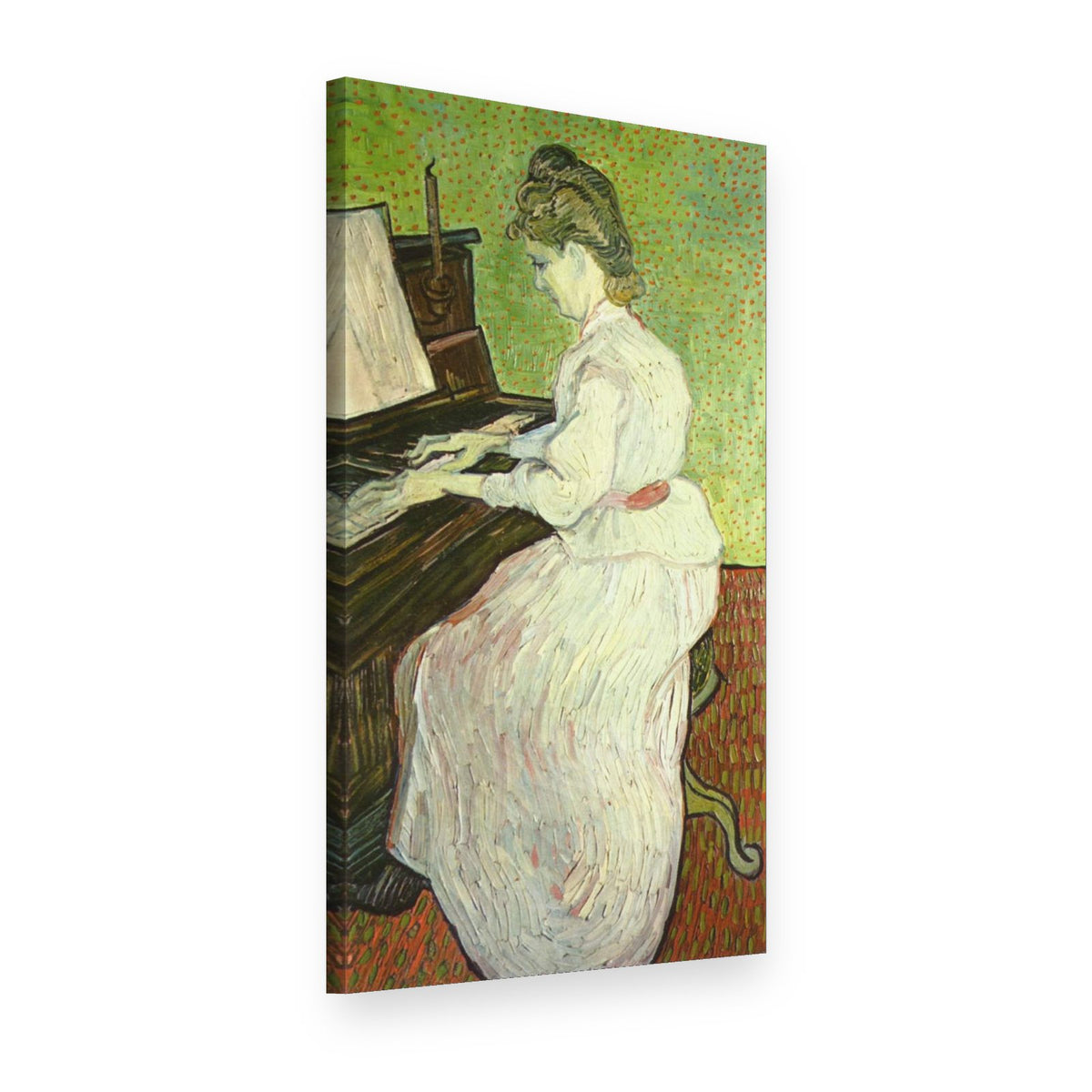 Obraz Marguerite Gachet pri klavíri – Vincent van Gogh na plátne, 3D pohľad
