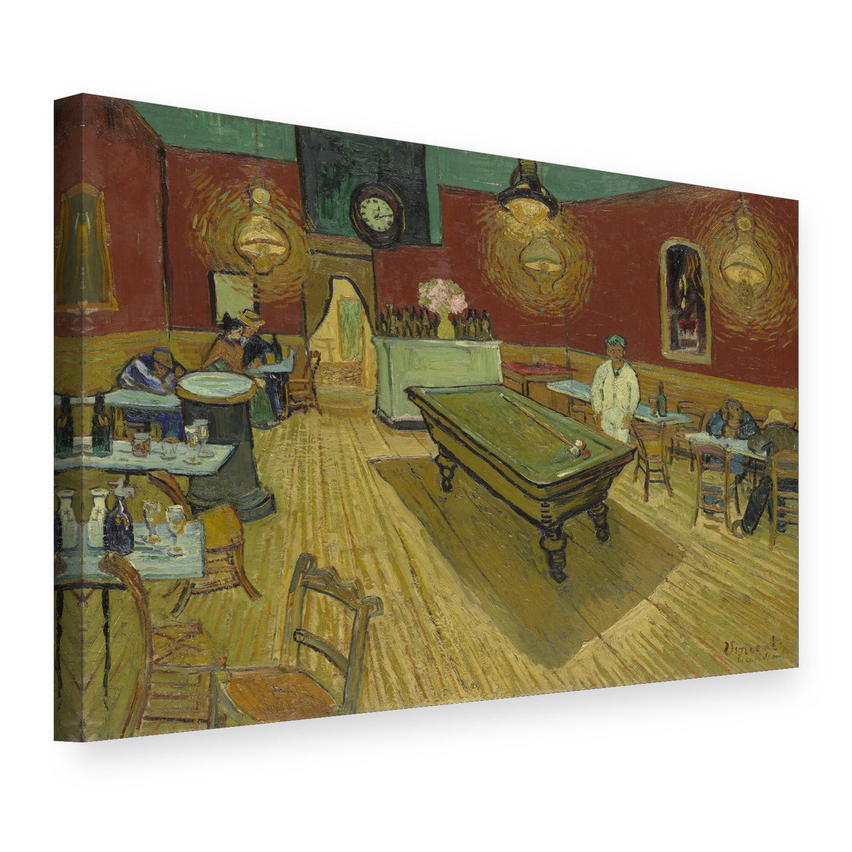 Obraz Nočná kaviareň – Vincent van Gogh na plátne, 3D pohľad