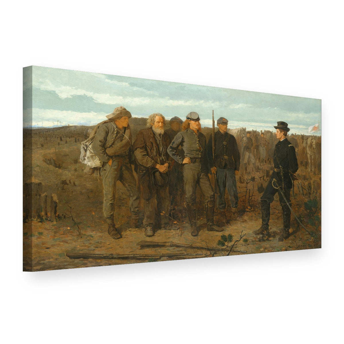 Obraz Zajatci z frontu – Winslow Homer na plátne, 3D pohľad