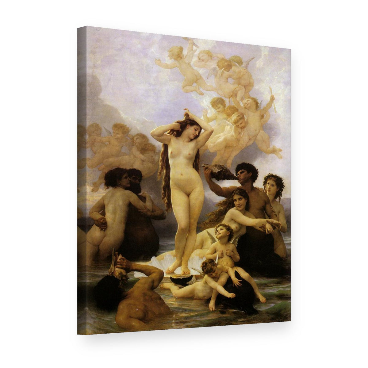 Obraz Zrodenie Venuše – William Bouguereau na plátne, 3D pohľad