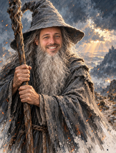 Obraz z fotky ako legenda – zákazník ako čarodej Gandalf
