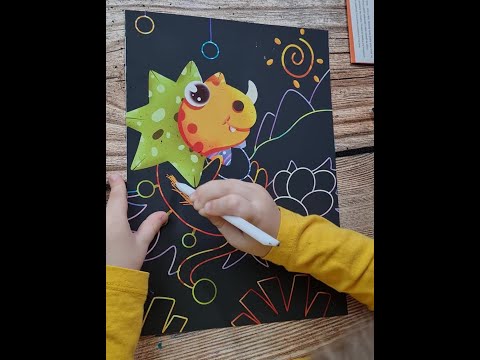 Kúzelné stieracie obrazy pre deti - Small dinosaur - 4 ks
