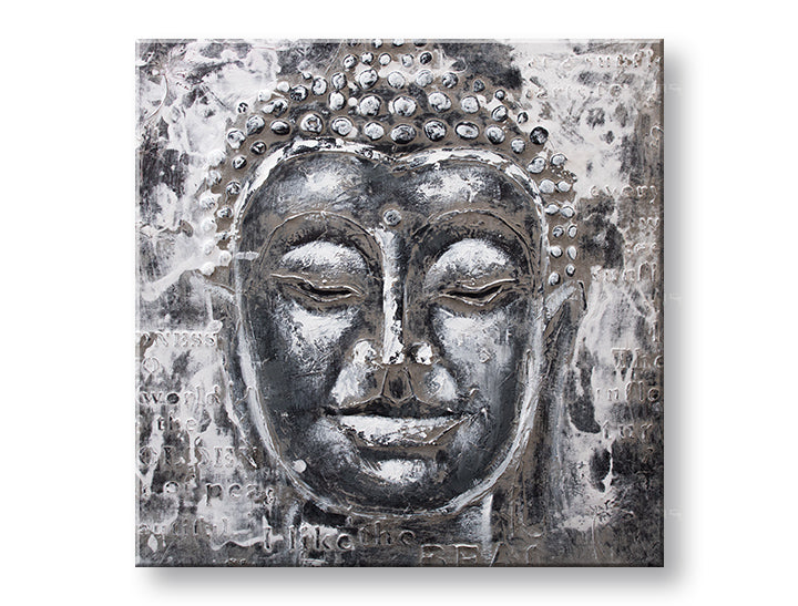 Ručne maľovaný obraz na stenu BUDHA 60x60 cm – 3D perspektíva canvasu na drevenom ráme | 100 % originál | akryl na plátne ARTMIE | Papilora.sk