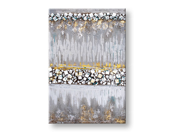 Ručne maľovaný obraz na stenu ABSTRAKT 60x90 cm – 3D perspektíva canvasu na drevenom podrámku, Papilora CWF1014W-3E1, Slovensko