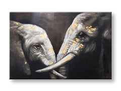 Maľovaný obraz na stenu SLONY  120x80 cm