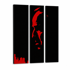 Ručne maľovaný POP Art obraz Marlon Brando – 3D vizualizácia ručne maľovaného plátna na bielom pozadí. Dominantné farby: čierna, červená.