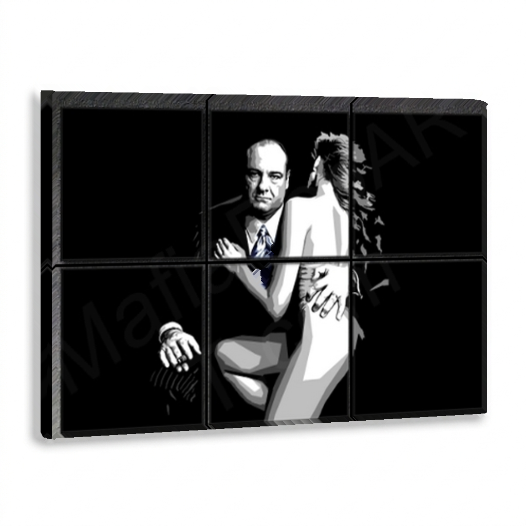 Ručne maľovaný pop art obraz Sopranos - 6-panelový canvas YOBPPsop2