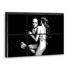 Ručne maľovaný pop art obraz Sopranos - 6-panelový canvas YOBPPsop2