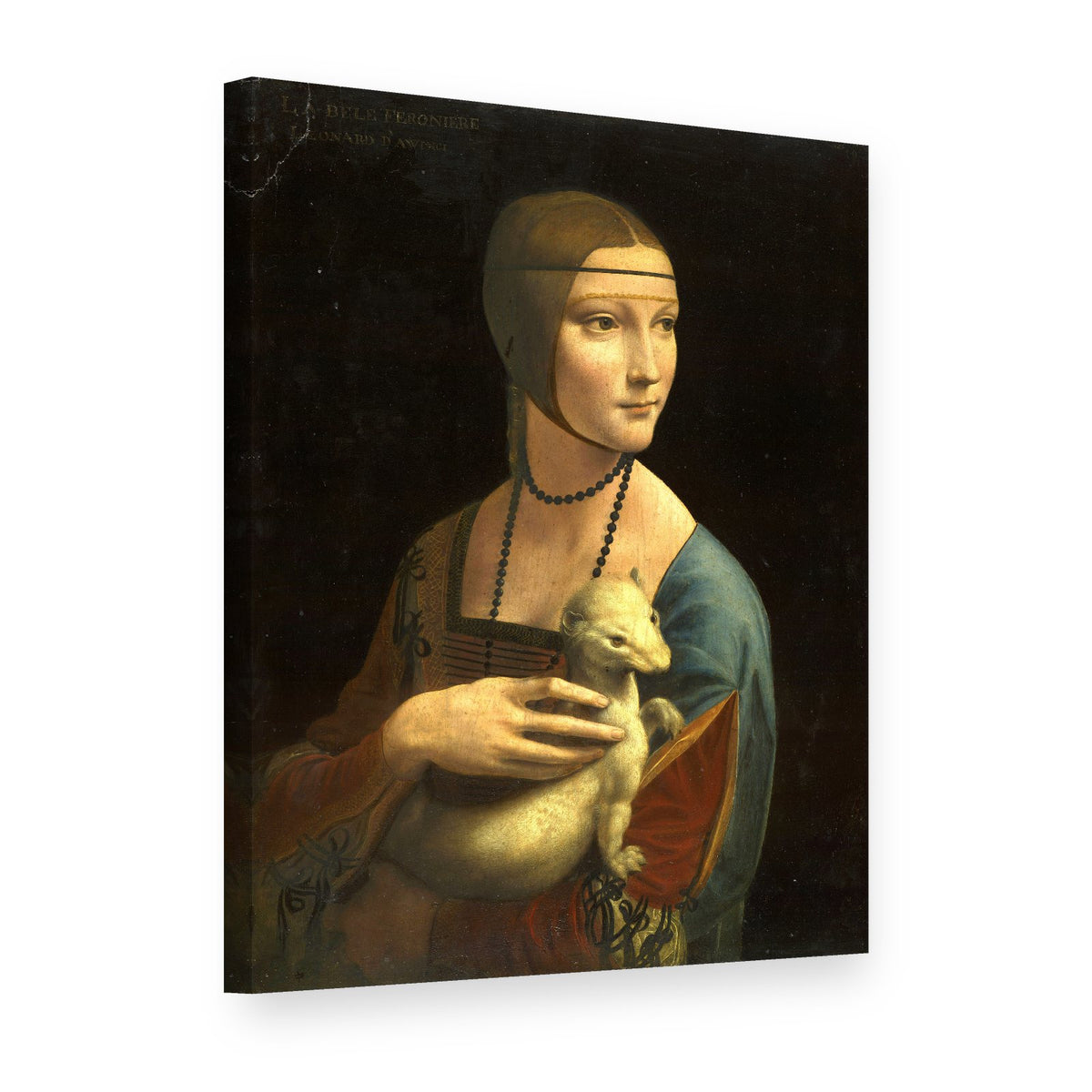 Obraz Dáma s hranostajom – Leonardo da Vinci na plátne, 3D pohľad