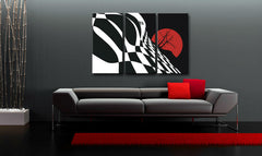 Ručne maľovaný POP Art obraz Abstract Chessboard | rôzne rozmery