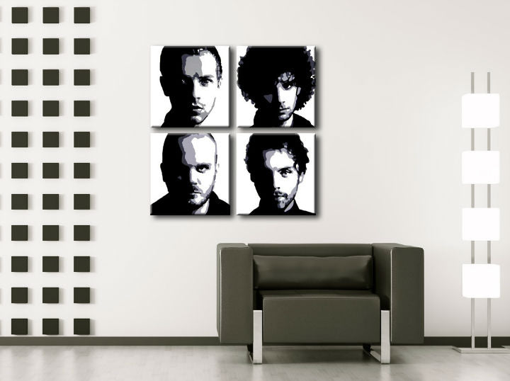 Ručne maľovaný POP Art obraz Coldplay | rôzne rozmery