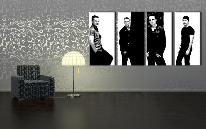 Ručne maľovaný POP Art obraz U2 in Black | rôzne rozmery
