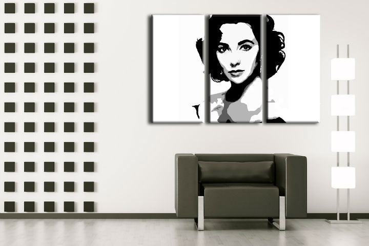 Ručne maľovaný POP Art obraz Elizabhet Taylor | rôzne rozmery
