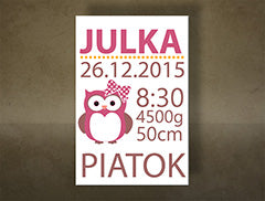 Naše dievčatko Obraz na stenu s textom | rôzne rozmery