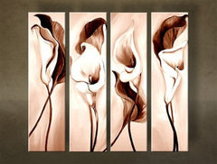 Maľovaný obraz na stenu KVETY 4 dielny NU0021E4 | rôzne rozmery