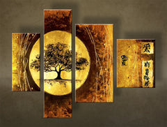 Maľovaný obraz na stenu STROM 4 dielny NU0024E4 | rôzne rozmery