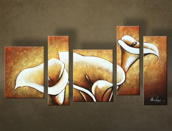 Maľovaný obraz na stenu KVETY 5 dielny NU0032E5 | rôzne rozmery