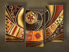 Maľovaný obraz na stenu ABSTRAKT 3 dielny NU0031E3 | rôzne rozmery