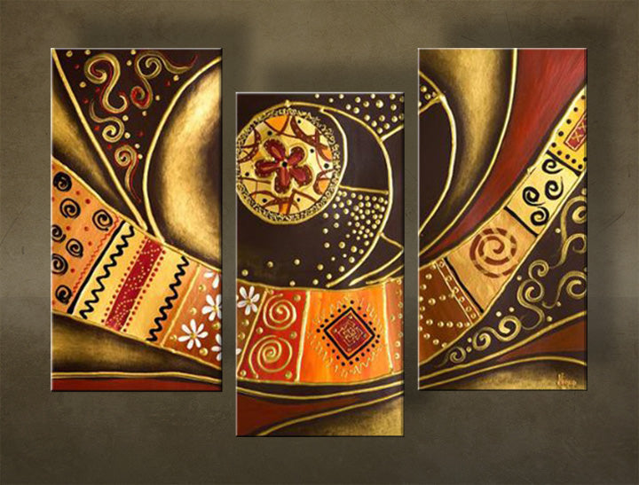 Maľovaný obraz na stenu ABSTRAKT 3 dielny NU0031E3 | rôzne rozmery