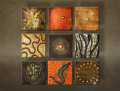 Maľovaný obraz na stenu ABSTRAKT 9 dielny NU0041E9 | rôzne rozmery